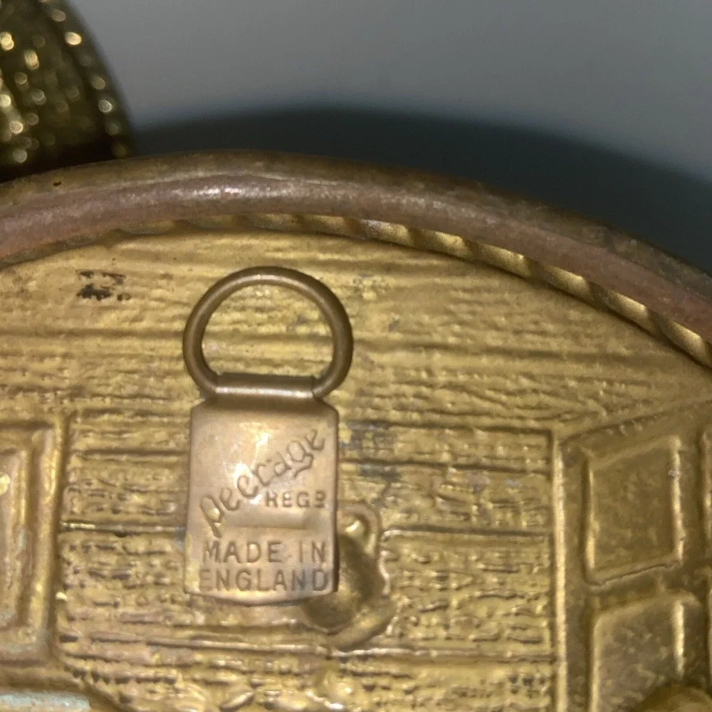 Brass Embossed 3D Tavern Scene Plates Wall Hangings 6.5